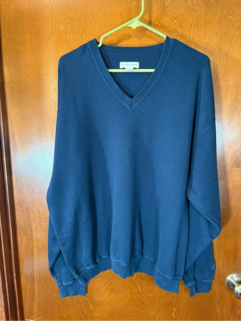 Cutter & Buck Men's V-Neck Sweater in Navy Blue